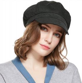 img 4 attached to Cool And Trendy Women'S Corduroy Beret Newsboy Hat With Visor And Winter Cap By WELROG