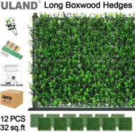 uland 20"x20" artificial boxwood hedge panels - greenery grass wall decor for outdoor garden home, pack of 12pcs logo