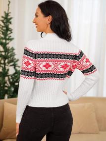 img 1 attached to ZAFUL Snowflake Ugly Christmas Sweater With Ribbed Knit, Crew Neck And Long Sleeves For Women - Cozy Pullover Jumper