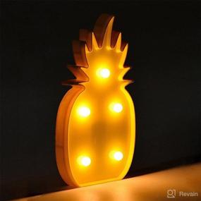 img 1 attached to Youngine Decorative LED Pineapple Light Tropical Desk Lamp Marquee Sign Light Battery Operated Wall Decor Kids Room Night Light (Pineapple)