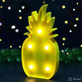 img 2 attached to Youngine Decorative LED Pineapple Light Tropical Desk Lamp Marquee Sign Light Battery Operated Wall Decor Kids Room Night Light (Pineapple)