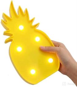 img 3 attached to Youngine Decorative LED Pineapple Light Tropical Desk Lamp Marquee Sign Light Battery Operated Wall Decor Kids Room Night Light (Pineapple)