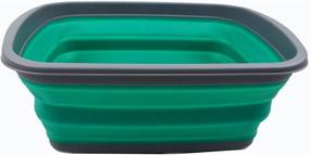 img 1 attached to 🛁 SAMMART 10L (2.6 Gallons) Collapsible Tub Set (2-Pack) - Foldable Dish Tub - Portable Washing Basin - Space Saving Plastic Washtub [Bluish-Green + Black]