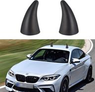 2pcs black 3d devil bull horn antenna roof top stickers for car front rear bumper - decorative ornaments, anti collision protector decals for car fender, trunk, motorcycle, truck, suv logo