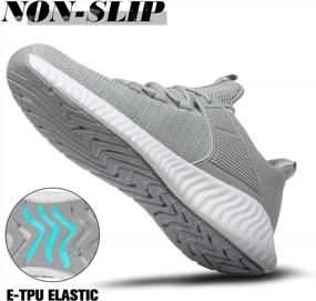 img 2 attached to Men'S Grey Walking Tennis Shoes 11.5 - Lightweight Breathable Running Sneakers Slip On Jogging Athletic Sport Gym Shoes