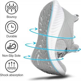 img 3 attached to Men'S Grey Walking Tennis Shoes 11.5 - Lightweight Breathable Running Sneakers Slip On Jogging Athletic Sport Gym Shoes