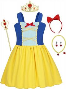 img 4 attached to Костюм принцессы Jurebecia Snow White для малышей: идеально подходит для нарядных вечеринок, Хэллоуина, косплея и ролевых игр на день рождения