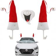 рождественский автомобильный комплект с рогами, шляпой санты и улыбающимся лицом для украшения автомобиля логотип