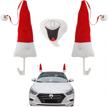 christmas car kit with antlers, santa hat and smiling face for auto decorating logo