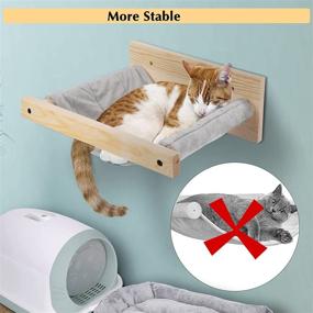 img 2 attached to 🐱 Topmart Cat Hammock Wall Mounted: Gray Cat Wall Furniture for Sleeping, Playing, Climbing - Cat Wall Shelves & Cat Perch for Indoor Cats (Up to 35lbs)