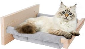 img 4 attached to 🐱 Topmart Cat Hammock Wall Mounted: Gray Cat Wall Furniture for Sleeping, Playing, Climbing - Cat Wall Shelves & Cat Perch for Indoor Cats (Up to 35lbs)