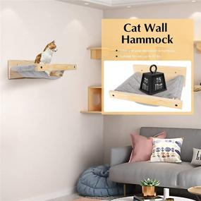 img 3 attached to 🐱 Topmart Cat Hammock Wall Mounted: Gray Cat Wall Furniture for Sleeping, Playing, Climbing - Cat Wall Shelves & Cat Perch for Indoor Cats (Up to 35lbs)