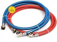 upgrade your washing machine with triple layer reinforced hoses - universal fit, pvc coated - pack of 2, 4ft each! logo