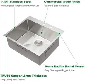 img 1 attached to Drop Sink Kitchen - Sarlai 25" X 22" Stainless Steel Drop In Kitchen Sink 16 Gauge Round Corner Single Bowl Sink Basin RV Bar Prep Sink