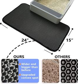 img 3 attached to Efficient Litter Trapping: PETKARE Cat Litter Mat with Hidden Handle, Enhanced Anti-Slip Back Layer, Large Size Scatter Control & Urine-Proof Design