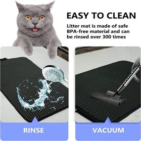 img 2 attached to Efficient Litter Trapping: PETKARE Cat Litter Mat with Hidden Handle, Enhanced Anti-Slip Back Layer, Large Size Scatter Control & Urine-Proof Design