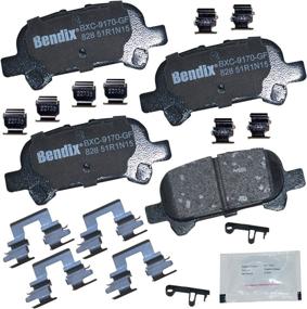 img 1 attached to 🔘 Bendix CFC828 Rear Premium Copper-Free Ceramic Brake Pad Kit with Installation Hardware