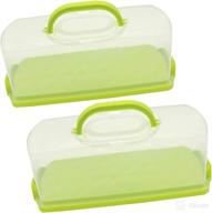 🍞 2 pack plastic 13 inch rectangular loaf cake storage container - ideal for carrying and storing banana bread, pumpkin bread логотип