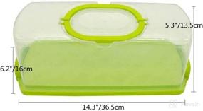 img 3 attached to 🍞 2 Pack Plastic 13 inch Rectangular Loaf Cake Storage Container - Ideal for Carrying and Storing Banana Bread, Pumpkin Bread