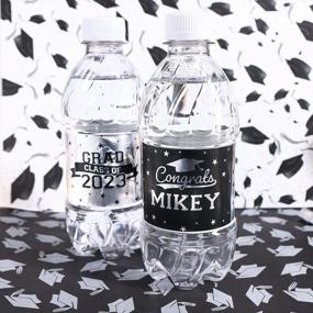 img 3 attached to Персонализированные этикетки для выпускных бутылок с водой из серебряной фольги - класс школьных цветов 2023 года - 24 наклейки (водонепроницаемые обертки)