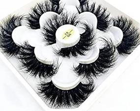 img 4 attached to 5 Pairs Of 25Mm 3D Mink Lashes In HBZGTLAD Bulk Faux With Customized Natural Mink Lashes Pack For Short Wholesale Natural False Eyelashes (9D-03)