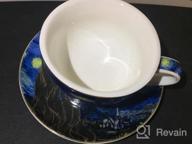 img 1 attached to Coffeezone Vincent Van Gogh Art The Starry Night Porcelain Latte Art Coffee Cup Saucer (Latte 10 Oz) review by Jonathan King