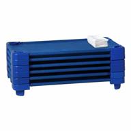 pack of 6 heavy duty children's daycare cots for preschoolers with sheets - 52"l stackable cots for sleeping, resting, and naptime - spg-021-5-cs, blue логотип
