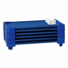 img 4 attached to Pack Of 6 Heavy Duty Children'S Daycare Cots For Preschoolers With Sheets - 52"L Stackable Cots For Sleeping, Resting, And Naptime - SPG-021-5-CS, Blue