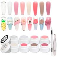 mizhse solid builder gel: non-sticky, hard gel for sculpting nails, poly gel for nail art design in 8 colors, ideal for nail extensions logo