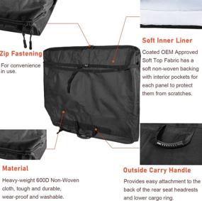 img 1 attached to 🚙 Сумка для хранения панелей жесткой крыши Freedom для Jeep Wrangler JK JKU TJ JL JLU - чехол черного цвета с ручкой для переноски, подходит для моделей Sports Sahara Rubicon Unlimited 2007-2022 (2/4 двери) & Gladiator JT (2020-2021)