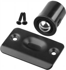 img 4 attached to Black Die-Cast Drive-In Ball Catch With Strike Plate For Closet Doors - 2 Pack, Adjustable Tension Ball, 13/16" X 1-1/8" Dimensions By HOMOTEK
