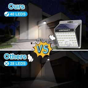 img 3 attached to URPOWER Solar Motion Sensor Security Lights - Pack Of 4, 40 LED Waterproof Solar Powered Outdoor Flood Lights For Backyard, Fence, Deck, Patio, Garage