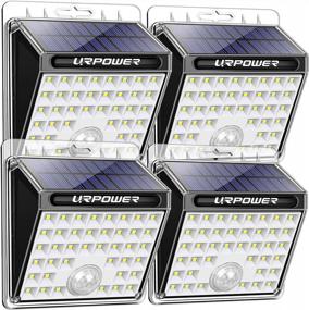 img 4 attached to URPOWER Solar Motion Sensor Security Lights - Pack Of 4, 40 LED Waterproof Solar Powered Outdoor Flood Lights For Backyard, Fence, Deck, Patio, Garage