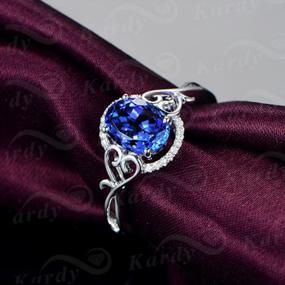 img 3 attached to 14K White Gold Tanzanite Engagement And Wedding Ring Set By Kardy Fashion - Genuine Gemstones For Women