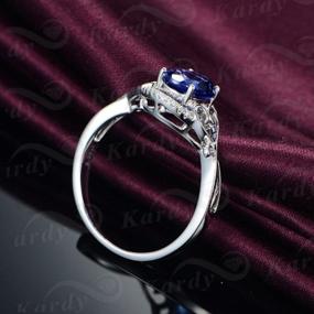 img 1 attached to 14K White Gold Tanzanite Engagement And Wedding Ring Set By Kardy Fashion - Genuine Gemstones For Women