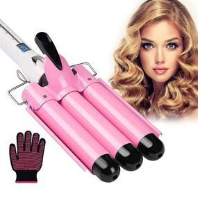 img 4 attached to 🔥 3 Barrel Curling Iron with Dual Voltage & Adjustable Temperature - Heat Resistant Design