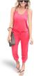 women's summer sleeveless jumpsuit rompers with elastic waist and pockets logo