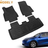 bomely fit tesla model y 2020 2021 2022 floor mats tpe car floor mats all weather protection tesla model y accessories (floor mats) logo