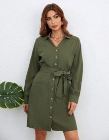 img 3 attached to Button-Down Midi Dress For Women: Casual Blazer Style With Pockets By KANCY KOLE