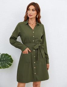 img 2 attached to Button-Down Midi Dress For Women: Casual Blazer Style With Pockets By KANCY KOLE
