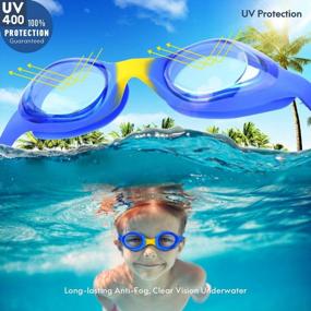 img 2 attached to Плавательные очки для детей 2-10 лет - плавательные очки Careula для мальчиков и девочек