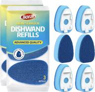 🧽 dishwand refill sponge head replacement, dish wand refills with scrubber heads, soap dispensing handle with scrub brush, heavy duty dishwashing dispenser pads for kitchen sink and dishwasher cleaning logo