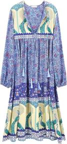 img 4 attached to R Vivimos Womens Sleeve Bohemian Dresses Women's Clothing ~ Dresses