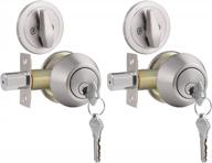 gobrico 2 keyed alike single cylinder deadbolts door locks, satin nickel logo