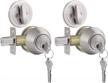 gobrico 2 keyed alike single cylinder deadbolts door locks, satin nickel logo