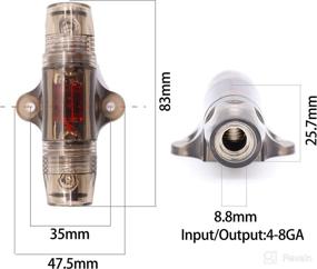 img 2 attached to 💥 Magicsource In-Line Mini ANL Fuse Holder: 1-Way Out Copper High Conductive Finish with 60A Mini Fuse for Car Audio Battery Fuse Block