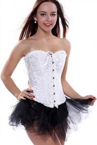 img 1 attached to Plus Size Women'S Senchanting Lace Up Corset Top Bustier Overbust - Look Fabulous!