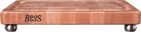 img 3 attached to Premium Cherry Wood End Grain Butcher Block Cutting Board With Stainless Steel Feet, Juice Groove, 18" X 12" X 1.75