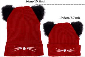 img 3 attached to Women Girls Cute Cat Ears Beanie Hat: LUCKYBUNNY Winter Crochet Knit Cap