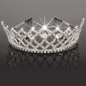 img 3 attached to Make Every Occasion Special With Heart Flower Crystal Tiara Crown Headband For Women, Girls And Brides